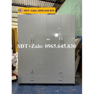 Tủ nhựa đài loan 4 cánh cao 2m màu trắng 737