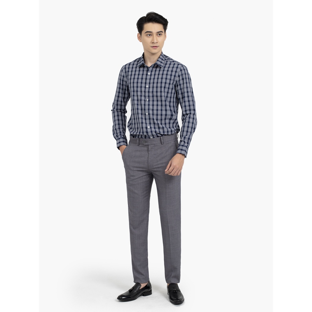 Quần âu nam Aristino sọc caro chìm dáng slim fit Polyester cao cấp chính hãng ATR00301