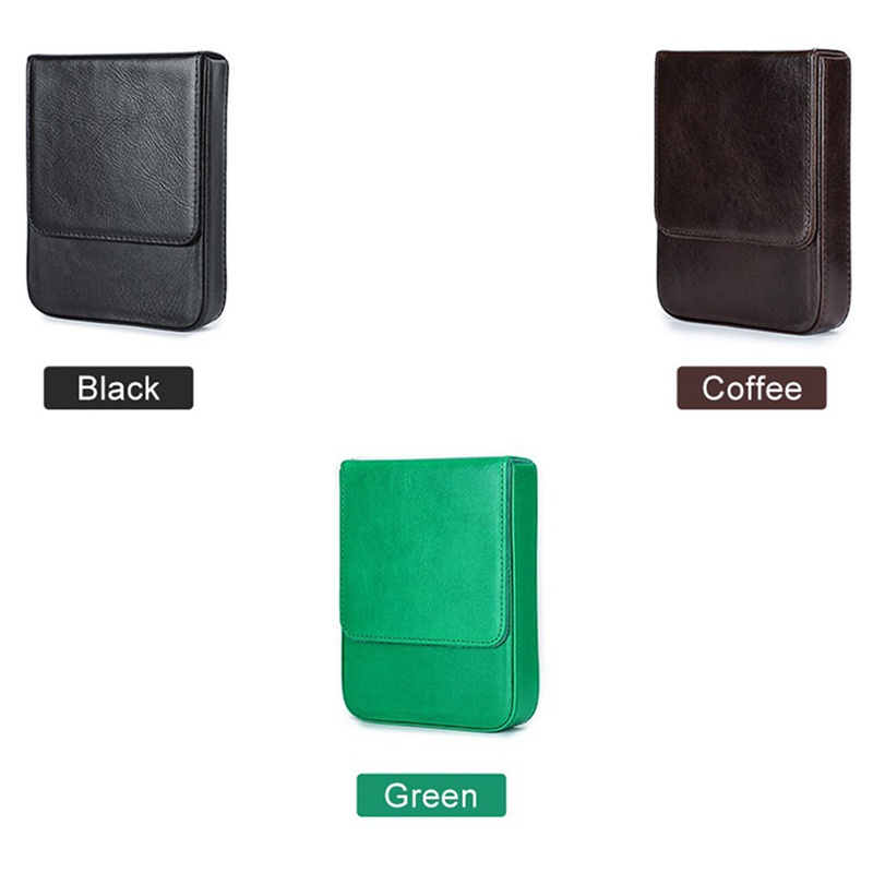 Túi Đựng Bút Bằng Da Màu Cà Phê Cổ Điển Cho Nam Và Nữ