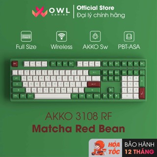 Bàn phím cơ AKKO 3108 RF Matcha Red Bean (2.4Ghz / AKKO sw v3) (Hàng chính hãng)