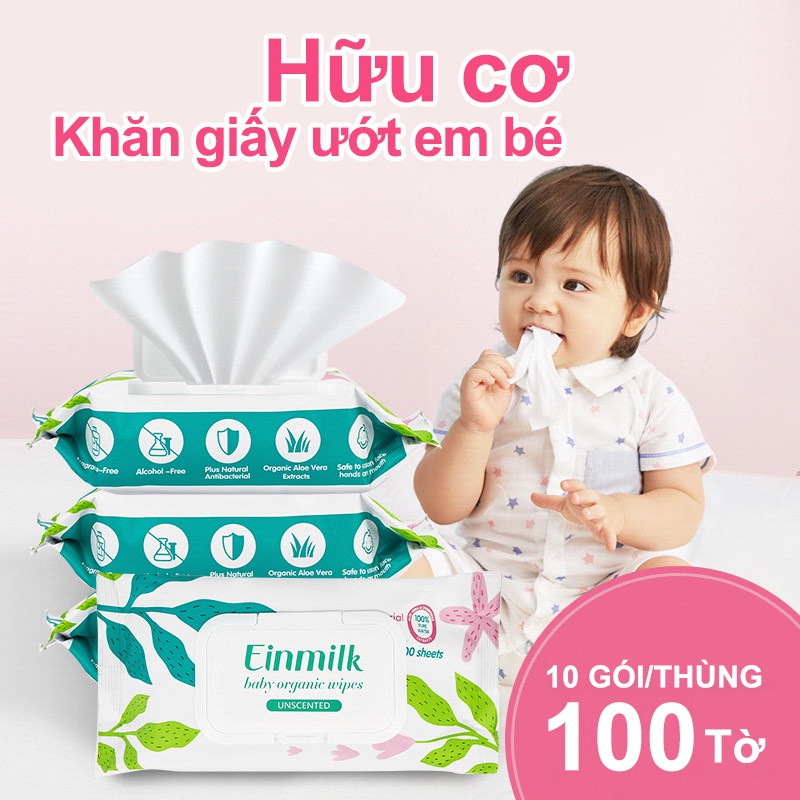 [Einmilk.ân ninh] Khăn ướt hữu cơ dành cho bé thương hiệu Einmilk đến từ Singapore 100 miếng & 80 miếng