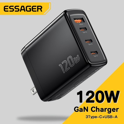 Cốc Sạc Nhanh Essager 100W / 120W GaN Cổng USB Type C Cho Máy Tính Bảng Samsung Huawei
