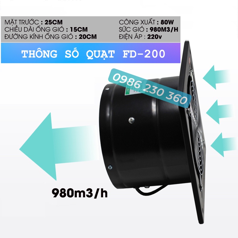 FD-150 FD-200 VỎ INOX | Quạt Hút Gió, Quạt Thông Gió , Hút Mùi Nhà Bếp , Nhà Vệ Sinh , Phòng Ngủ  Công xuất 40-80W