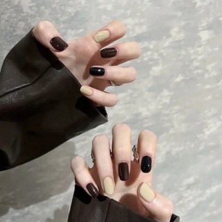 Nail box đen phối be