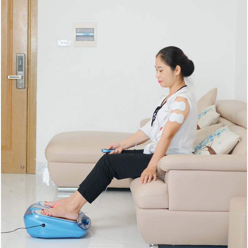 Máy Massage Châm Cứu Chân Và Toàn Thân Tăng Lưu Thông Khí Huyết Bằng Xung Điện Nevato NVE1310 Quà Tặng 1 Hủ Cao Xoa Bóp