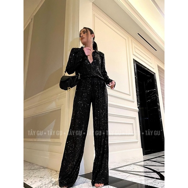 Jumsuits áo liền quần tay dài đi tiệc lấp lánh sang trọng Jessier - Tây Gu | BigBuy360 - bigbuy360.vn