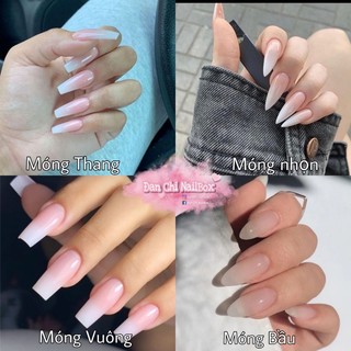 Nailbox Móng Úp Thiết Sẵn Mẫu Đỏ Charm Nơ