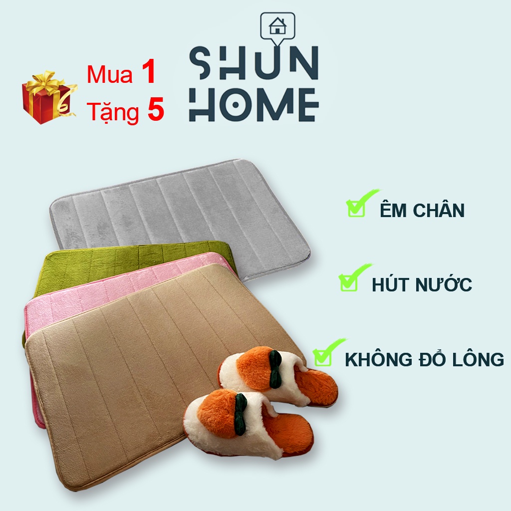 Thảm Chùi Chân, Thảm Lau Chân Nhà Tắm, Nhà Bếp, Phòng Khách Êm Chân Chống Trượt ShunHome NC-TLC
