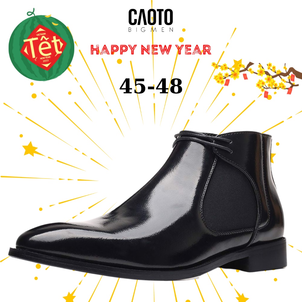 Giày Tây Nam Cổ Cao Chelsea Boot Màu Đen Big Size - Giày Tây Nam Big Size 45 46 47 48