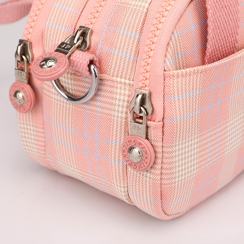 Túi Đeo Chéo Nhỏ Bằng Vải Canvas Họa Tiết Kẻ Sọc Thời Trang Dành Cho Nữ