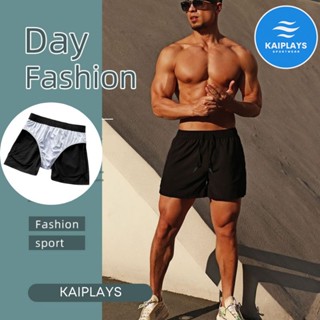 Quần short đùi nam thể thao bóng rổ, chạy bộ, tập gym 2 lớp cao cấp có quần lót tam giác mặc nhà đi chơi KAIPLAYS KP032