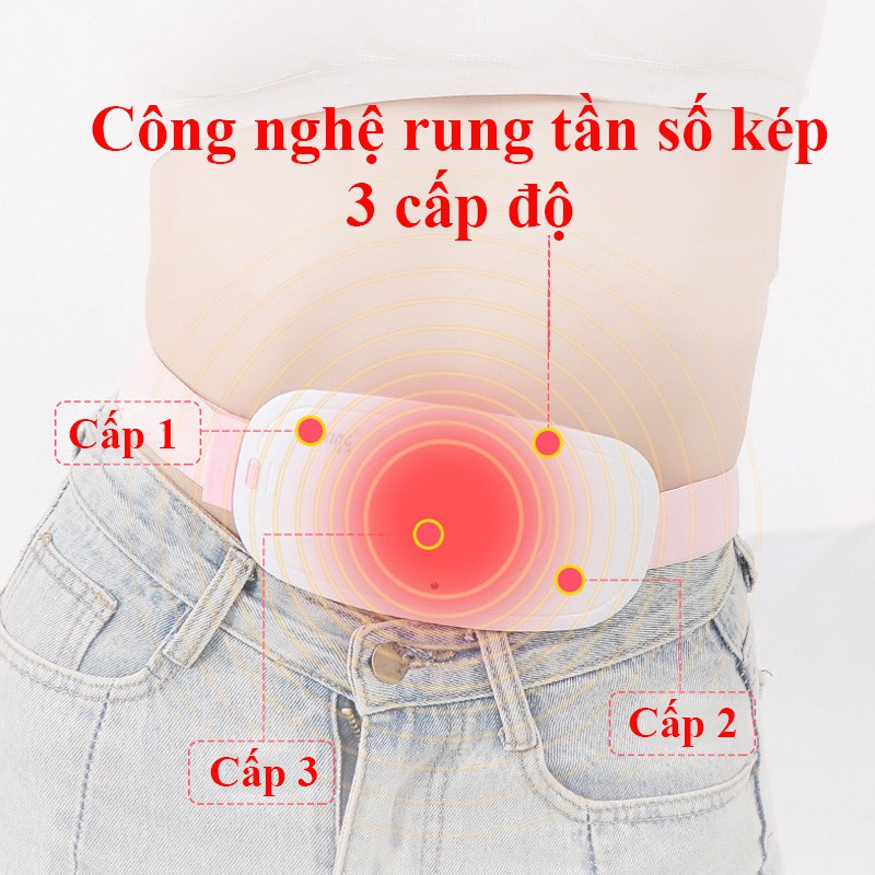 Máy massage làm ấm bụng, đai đeo giảm đau bụng kinh nguyệt, làm ấm tử cung cho phụ nữ đến kì
