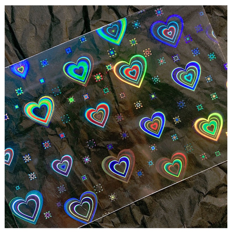 Tờ miếng dán trang trí móng tay nghệ thuật ANNIES họa tiết trái tim/ ngôi sao laser aurora lấp lánh xinh đẹp