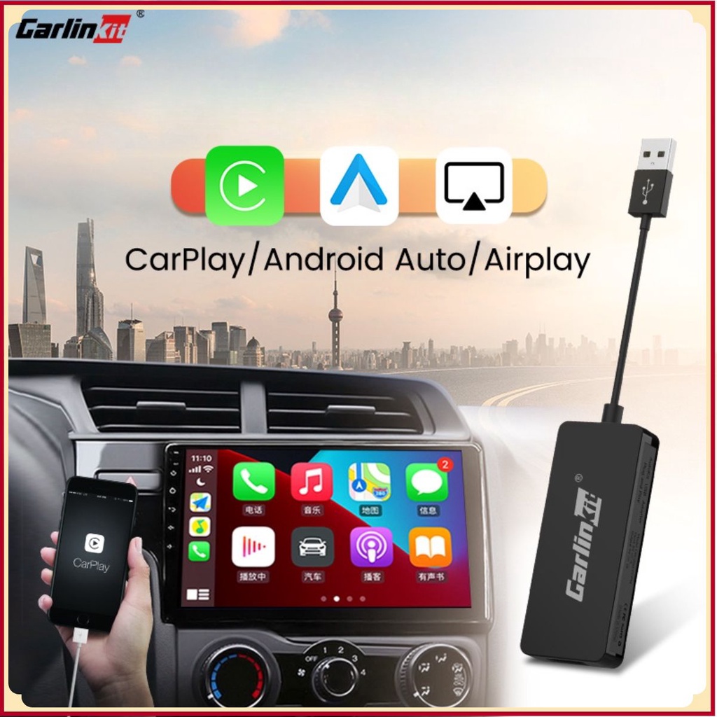 Thiết Bị Kết Nối Chiếu màn hình trên Ô Tô CarPlay AI BOX, Android Auto từ điện thoại máy tính bảng ❤️Hanrui Offical❤️