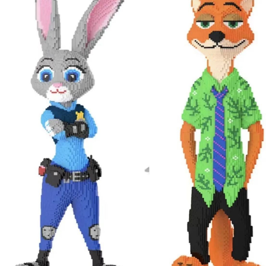 Đồ Chơi Lắp Ráp Hình Cáo / Thỏ / Judy / Lion Wake / Pikachu / Doraemon Kích Thước 1.15m