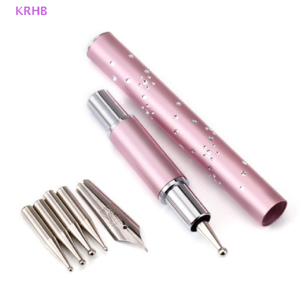 Bút Vẽ Móng Nghệ Thuật Bằng Thép Không Gỉ 6 Đầu Mới