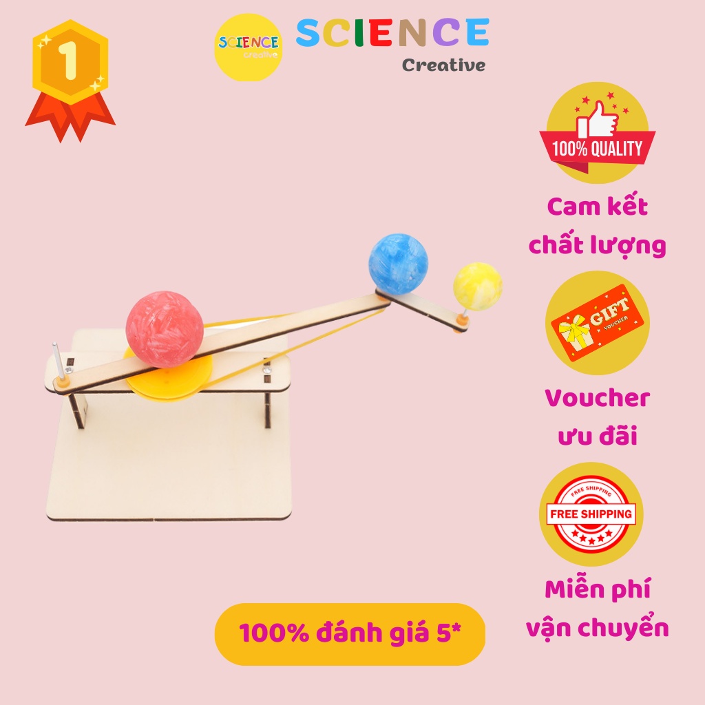 [Đồ chơi khoa học] Mô hình nhật thực-nguyệt thực gỗ lắp ráp