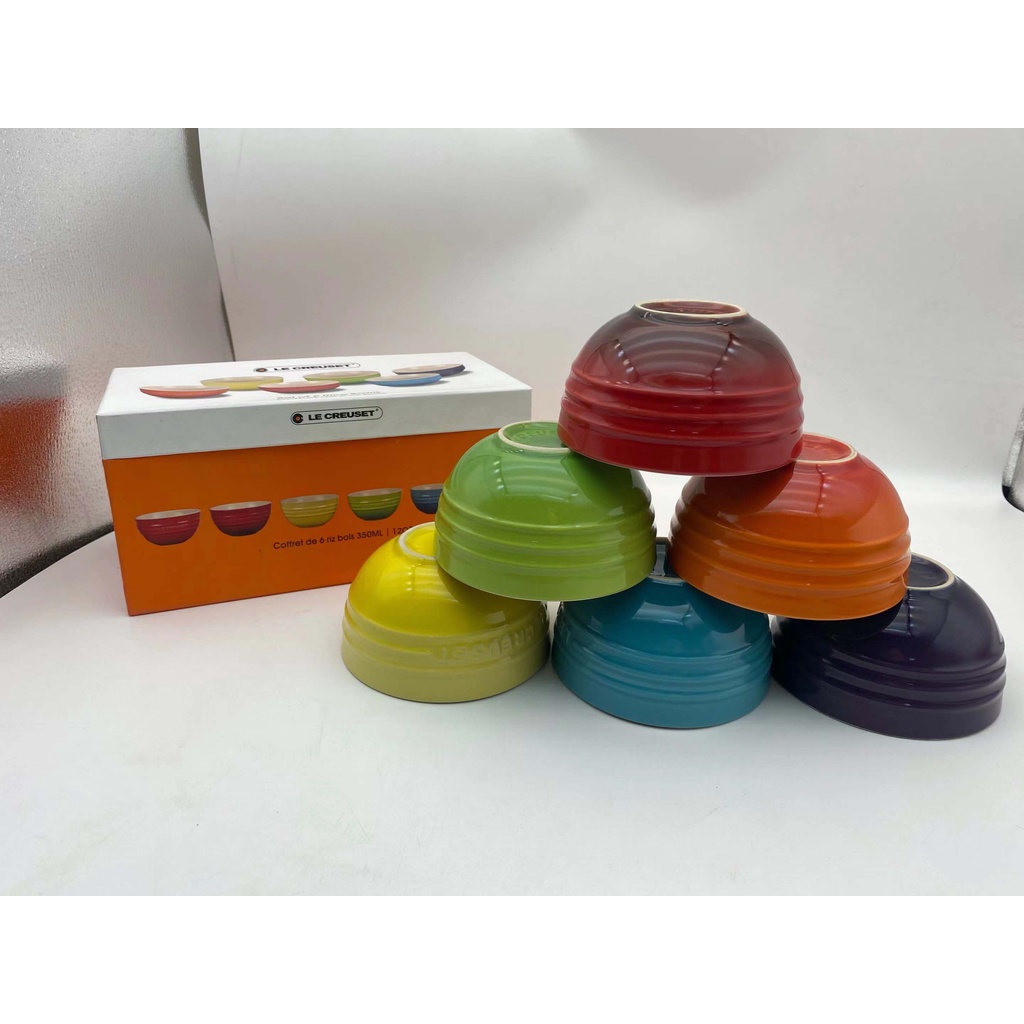 Bộ bát ăn cơm 6 cái le creuset 12cm thương hiệu Pháp - Le Creuset 4.75" 12oz 350ml rice bowl