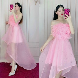 ✨ Đầm cup đuôi tôm đính lông✨ HÌNH THẬT