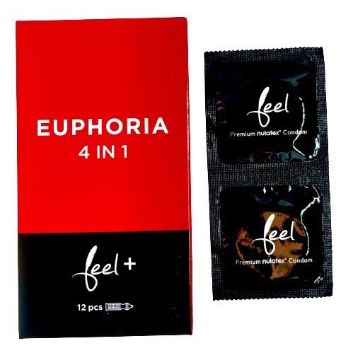 Bao cao su Feel 4in1 từ Malaysia, Gân gai, ôm khít, kéo dài thời gian quan hệ - Hộp 12 cái