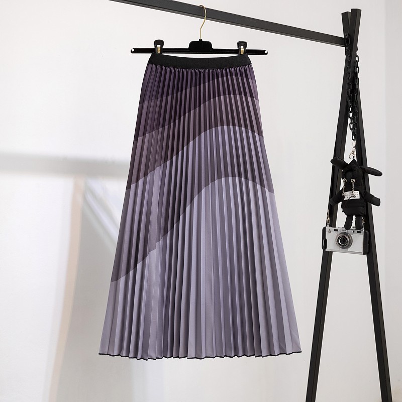 Chân Váy Xếp Ly Lưng Thun Co Giãn In Họa Tiết Phong Cách Bohemian Thời Trang Mới Cho Nữ