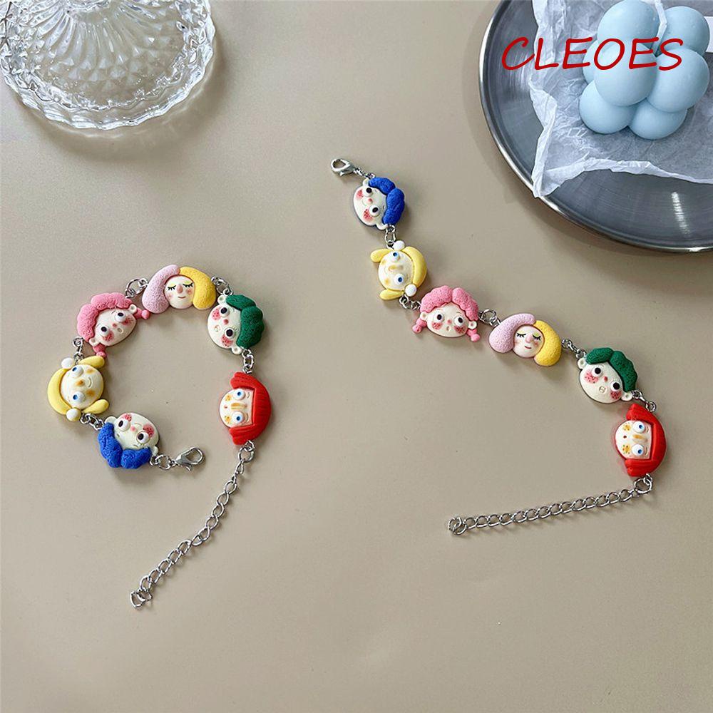 Cleoes Vòng Tay Đầu Bong Bóng Sơn Dầu Cá Tính Phong Cách Hàn Quốc Cho Nữ