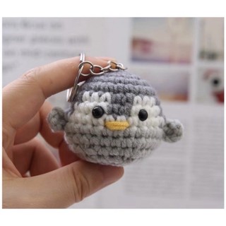Móc khoá chim cánh cụt móc len