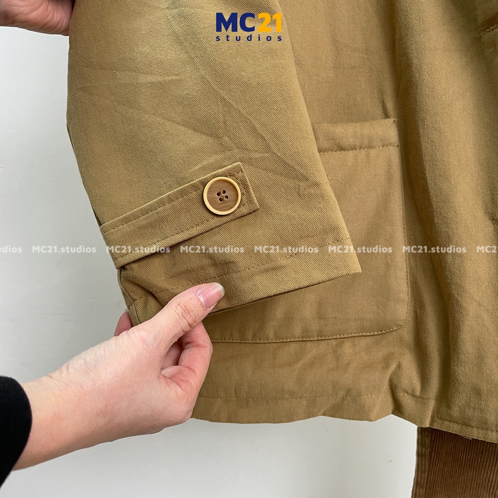 Áo khoác kaki MC21.STUDIOS chần bông jacket form rộng Unisex nam nữ phong cách Streetwear Ulzzang Hàn Quốc A3421