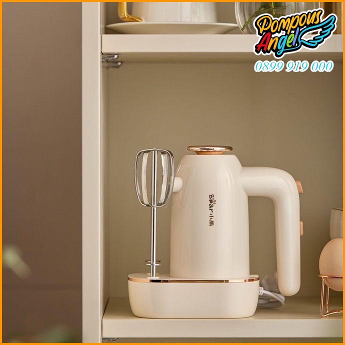 Máy đánh trứng cầm tay 5 tốc độ mẫu mới BEAR DDQ-C02N1 màu trắng kem bảo hành 12 tháng