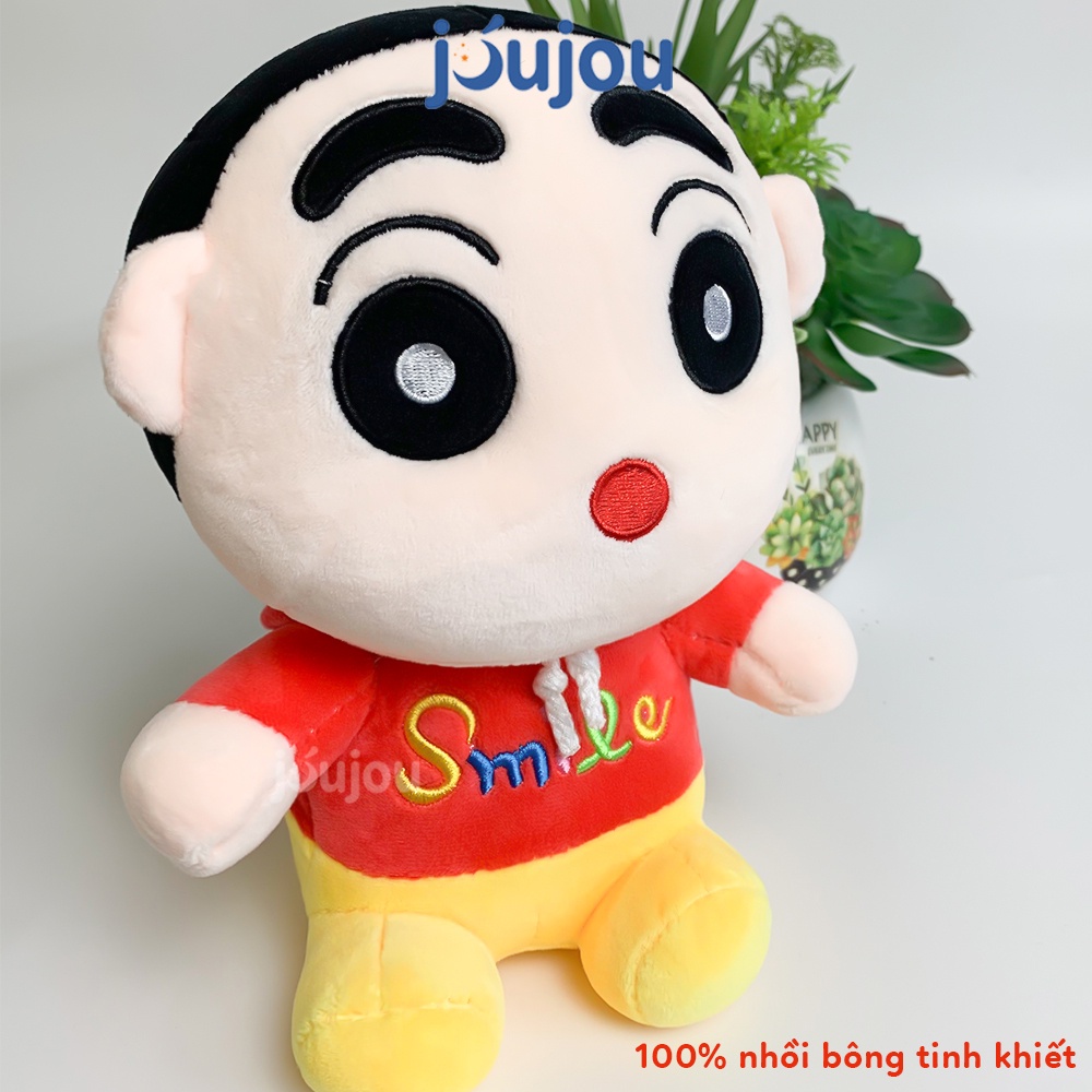 Gấu bông cao cấp JUJOU, Thú nhồi bông hình Shin cậu bé bút chì dễ thương 21cm cute chất liệu mềm mịn, an toàn cho bé