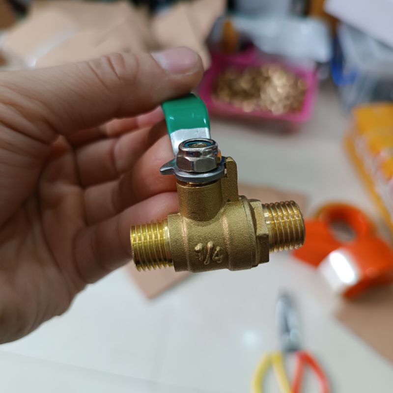 van gạt đồng tai xanh to 2 đầu ren 13mm