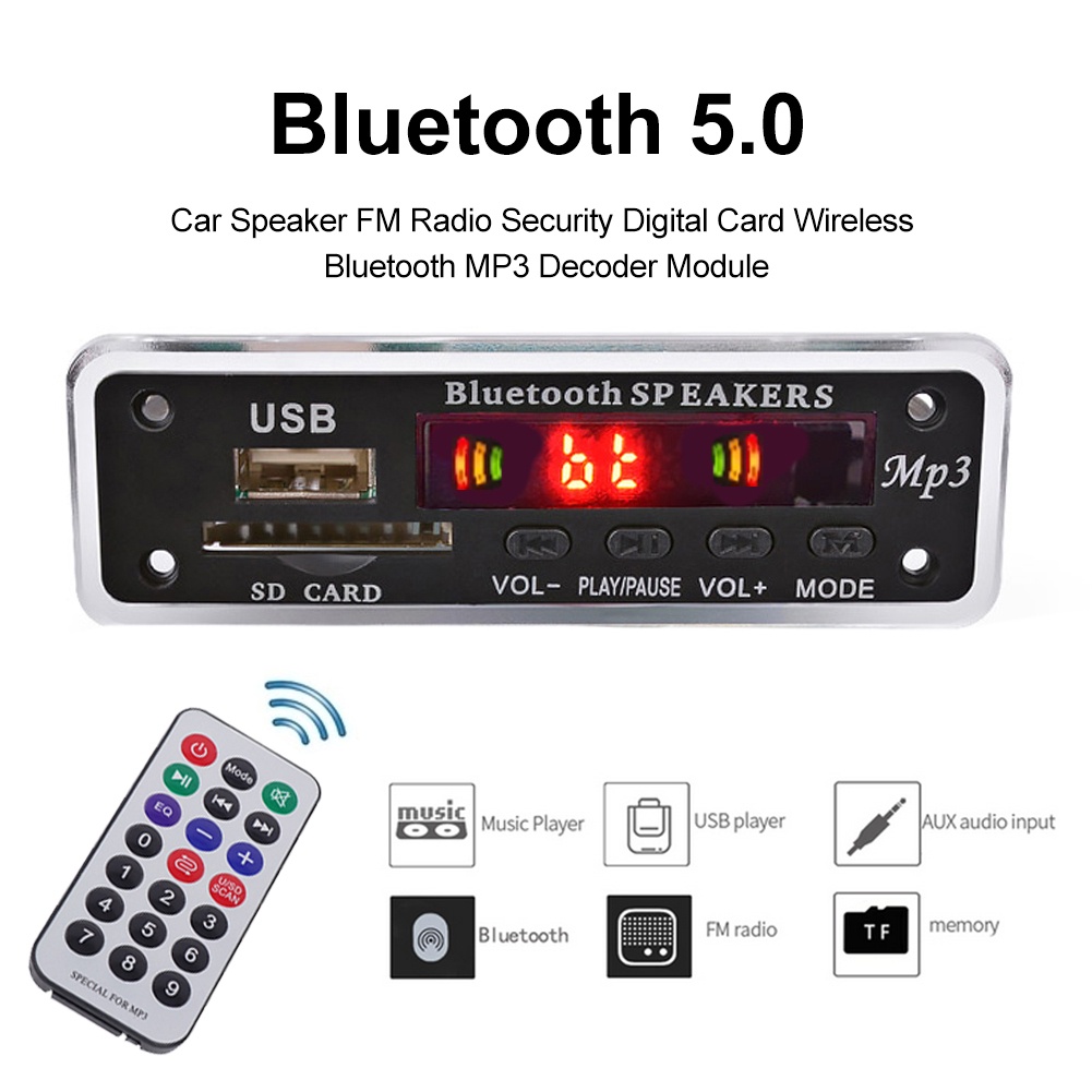 Bảng giải mã MP3 tích hợp loa bluetooth không dây đài FM và phụ kiện tiện lợi