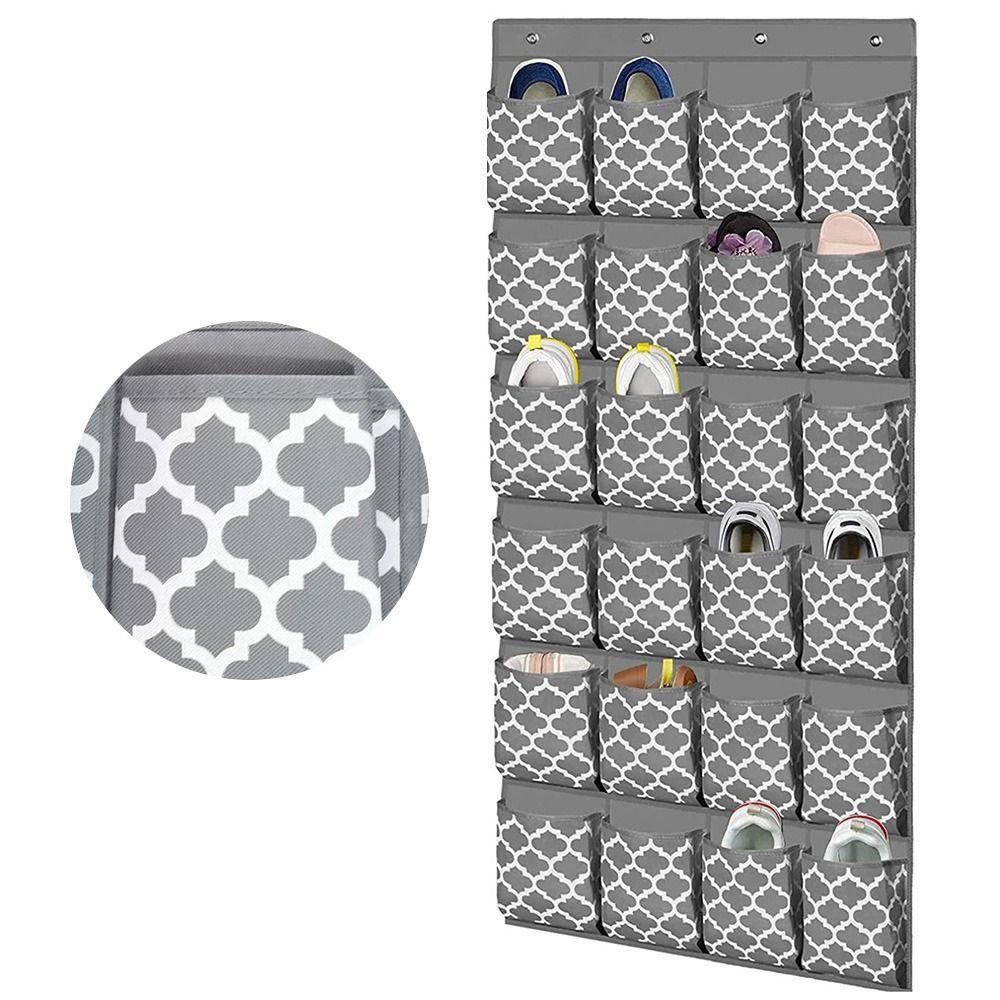 KUNHEV Giá Treo Giày 24 Ngăn Bằng Vải Nỉ Gắn Sau Cửa Sau Cửa Tiện Lợi