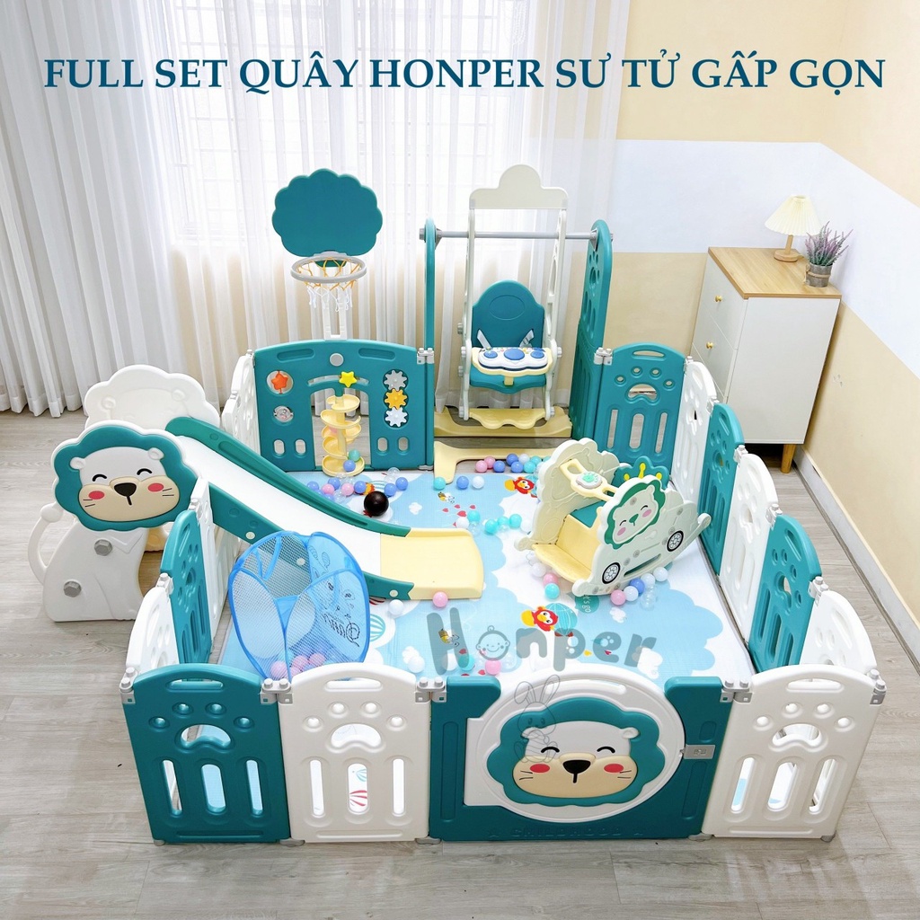 Trọn Bộ Quây Cũi Cầu Trượt Xích Đu Và Ngựa Cho Bé ( Inbox phí ship )
