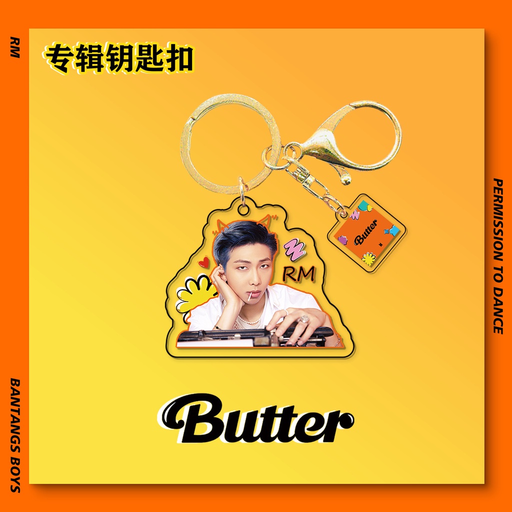 BTS Key Chain Butter Album 2-piece Acrylic Key Cute Creative Pendant