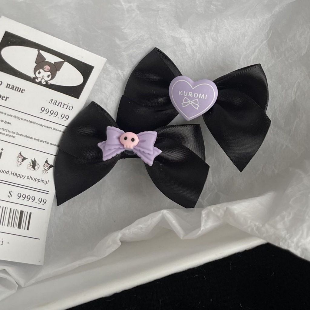 Kẹp Tóc Hình Nơ Trái Tim Màu Tím Ngọt Ngào Dễ Thương Cho Bé Gái