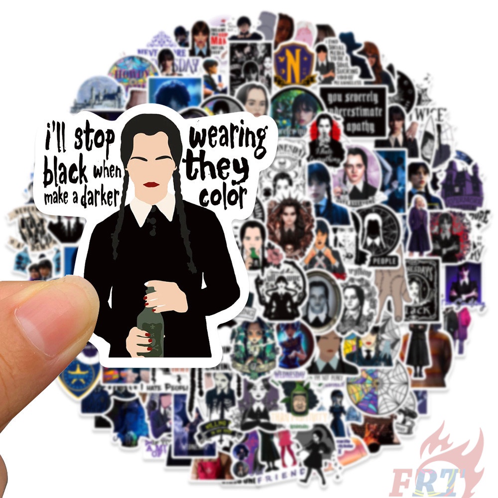 Set 120 / 120 Món Đồ Chơi Chất Lượng Cao ❉ Nhãn Dán Dòng Addams Thứ Tư ❉ Miếng Dán Đề Can Chống Thấm Nước Vẽ Nguệch Ng