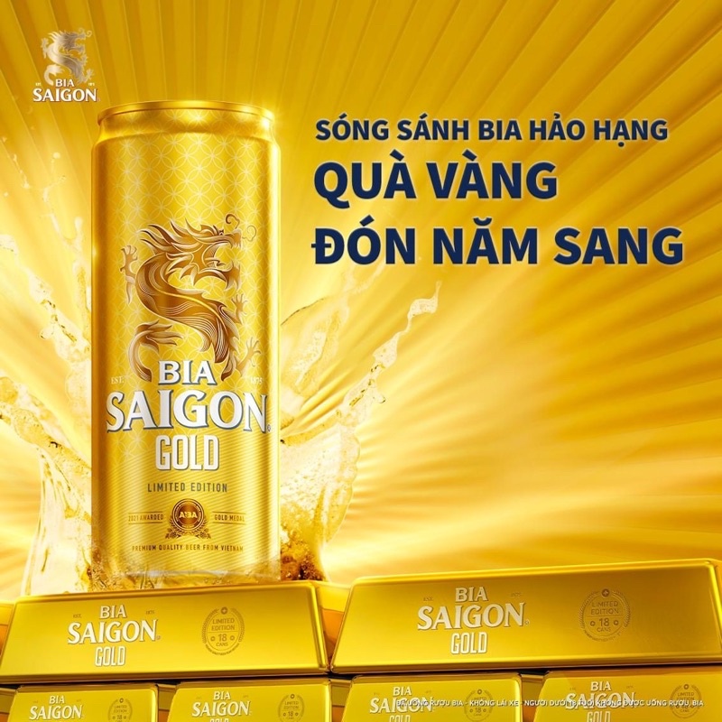 Bia Sài Gòn Gold - combo 6 lon cao