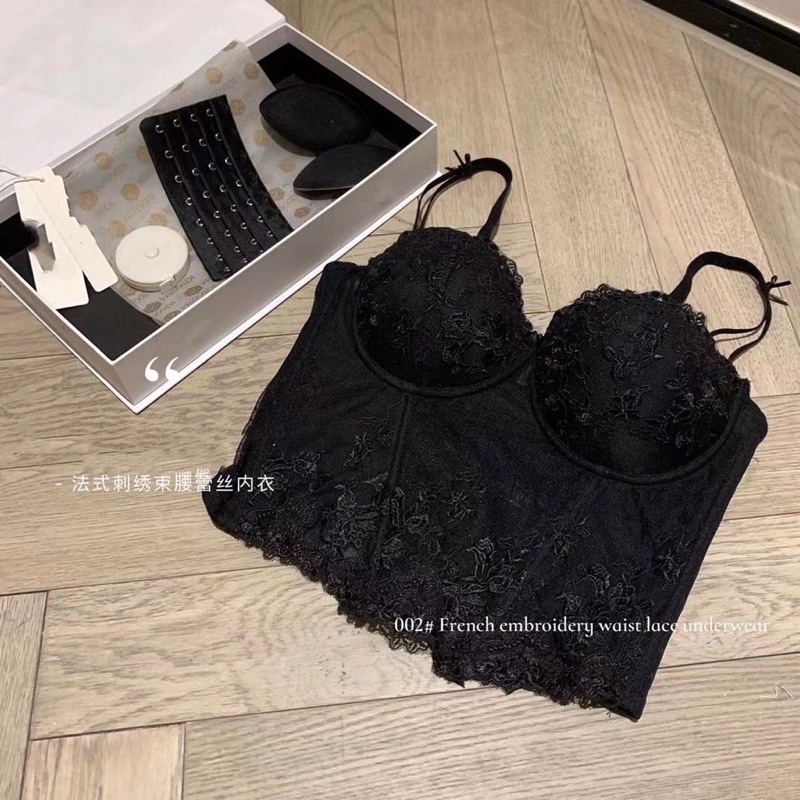 Áo corset ren hoa không gọng M80