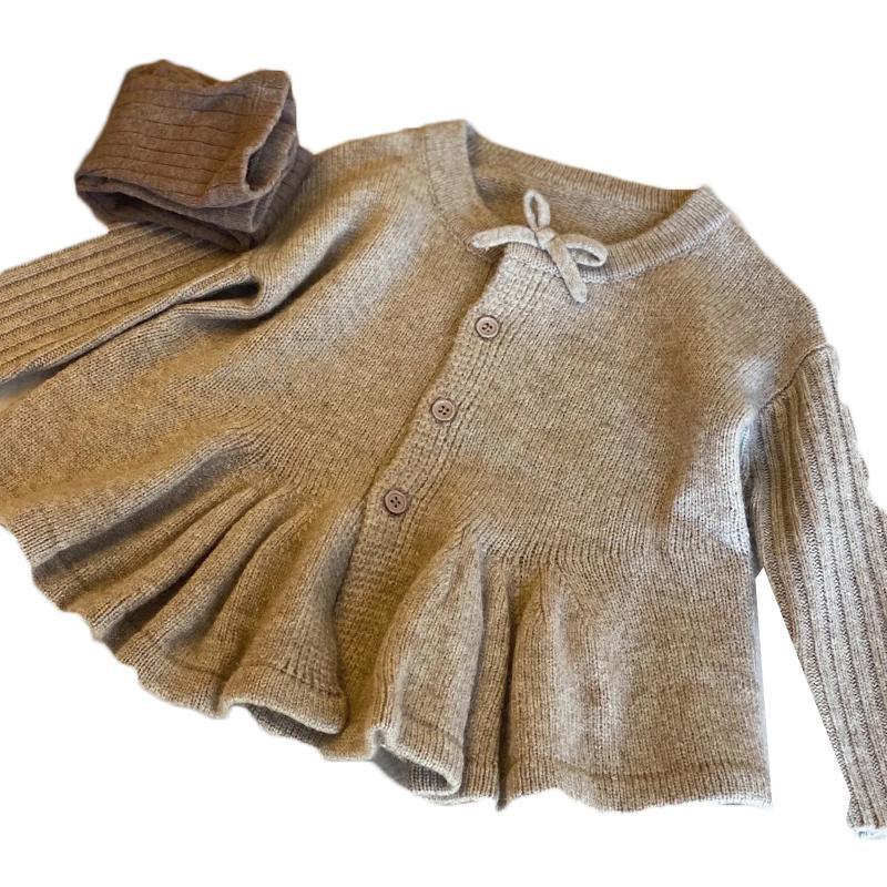 Áo Khoác Cardigan Dệt Kim Thiết Kế Mới Thời Trang Mùa Thu Theo Phong Cách Hàn Quốc Cho Bé Gái