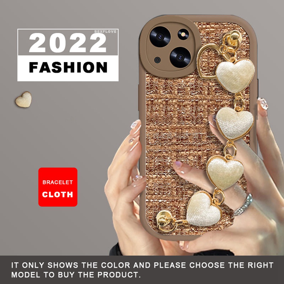 Ốp Điện Thoại Silicon Dẻo Phối Vải Hình Trái Tim 3D iPhone 11 12 13 14 Pro MAX 11Pro 12Pro 13Pro 6 6S 7 8 Plus X XR XS MAX SE 2020 2022