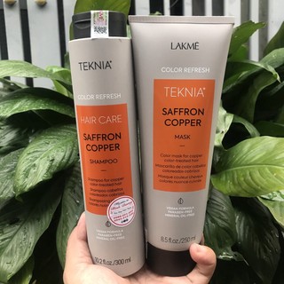 Bộ Dầu gội và Kem hấp dành cho tóc màu Đồng Saffron Cooper Lakme Teknia Color Refresh 300ml/250ml (2026)