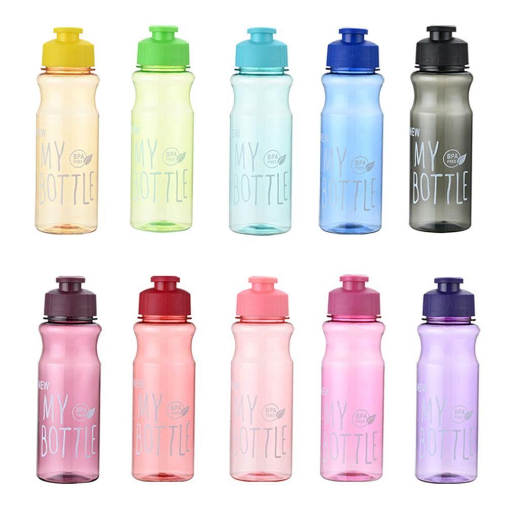 Bình Nước Bằng Nhựa Trong Suốt Nhiều Màu Sắc Dung Tích 650ml