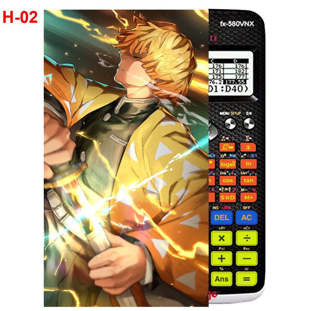 Miếng dán máy tính casio fx570, fx580.... Agatsuma Zenitsu anime Kimetsu no yaiba