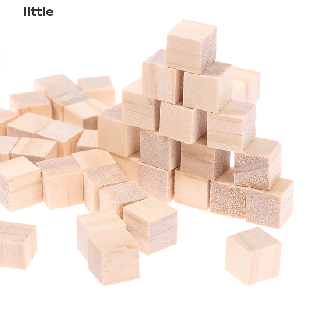 Set 100 Khối Gỗ Vuông Trơn Chưa Hoàn Thành Dùng Làm Đồ Gỗ DIY
