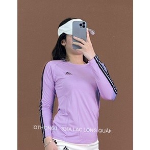  Áo tay dài thể thao phối 3 sọc áo das tay dài màu tím môn  hình thật shop chụp  Eothon60 