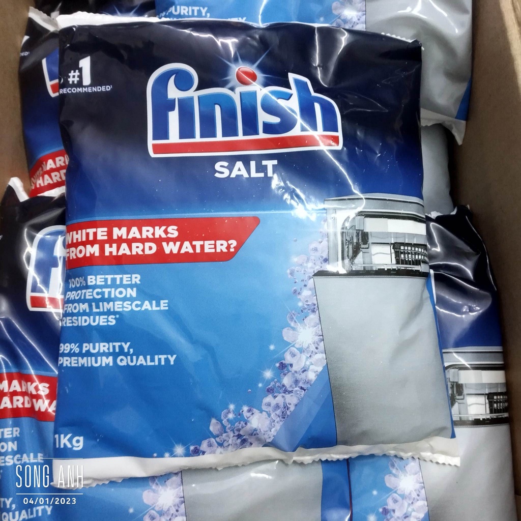 Finish Salt muối rửa bát túi 1kg cực kì tiện lợi, sản xuất tại EU, hàng