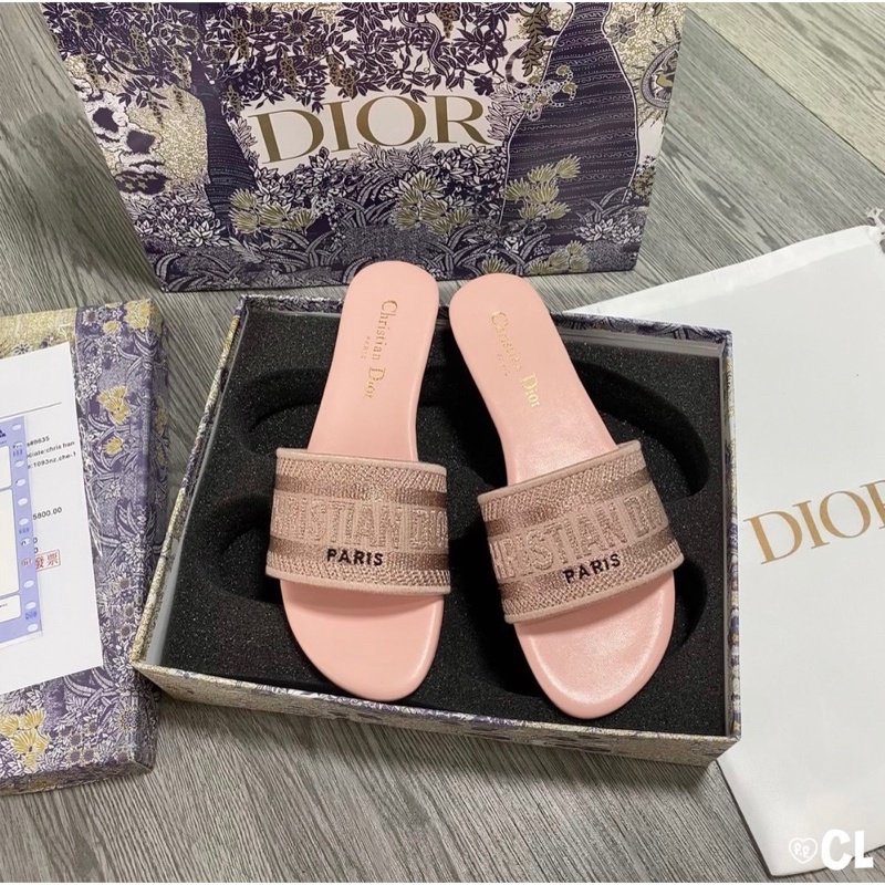 Dép nữ D.o quai thêu thổ cẩm fullbox bill túi . Thuytienshoes