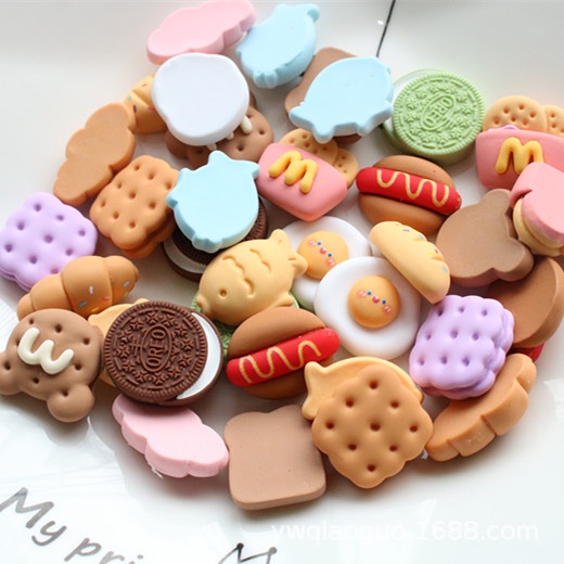 Phụ Kiện Trang Trí Giày Bánh Quy / Bánh Quy / Bánh Mì / Trứng Gà Hoạt Hình Cho Croc Pin Croissant Jibitz Charm