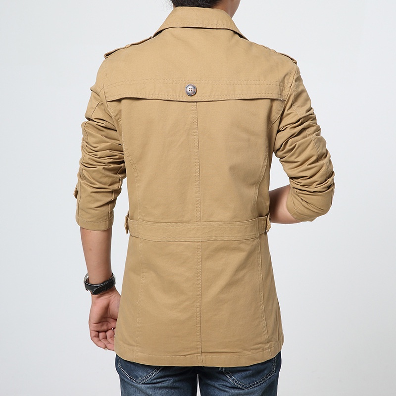 Áo Khoác Cotton Dáng Dài Cỡ Lớn Màu Trơn Phong Cách Âu Mỹ Thời Trang Mới 2022 Cho Nam
